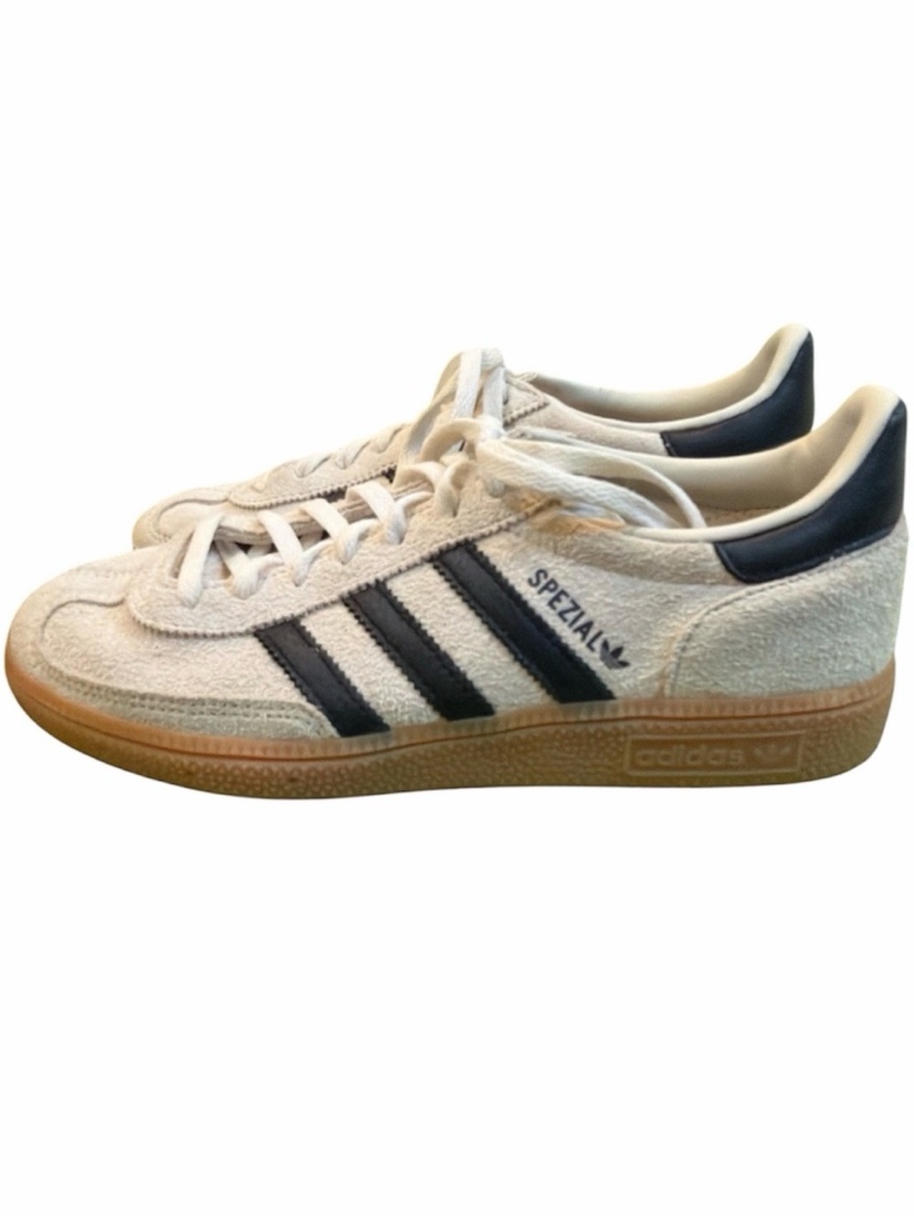 adidas Beige Suede Sneakers with Black Stripes - Picture 6 of 9